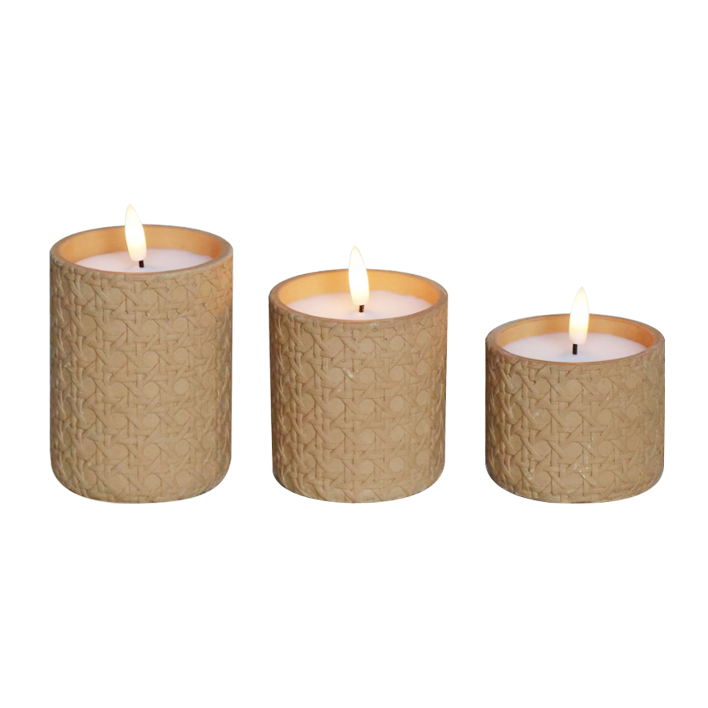Realistyczna płomienie baterii cement 3D Wick świecy