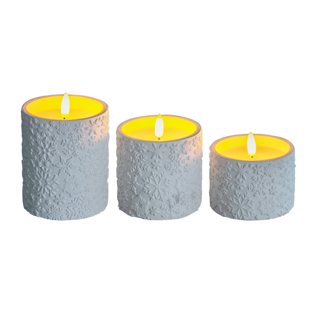 LED 3D Home Decor Bateria Bateria Battery Bez Flimena Electronic Cement Candle