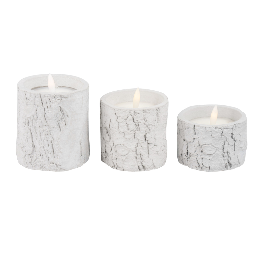 LED Flimeless 3D Cement Real Wax Akumentalna świeca