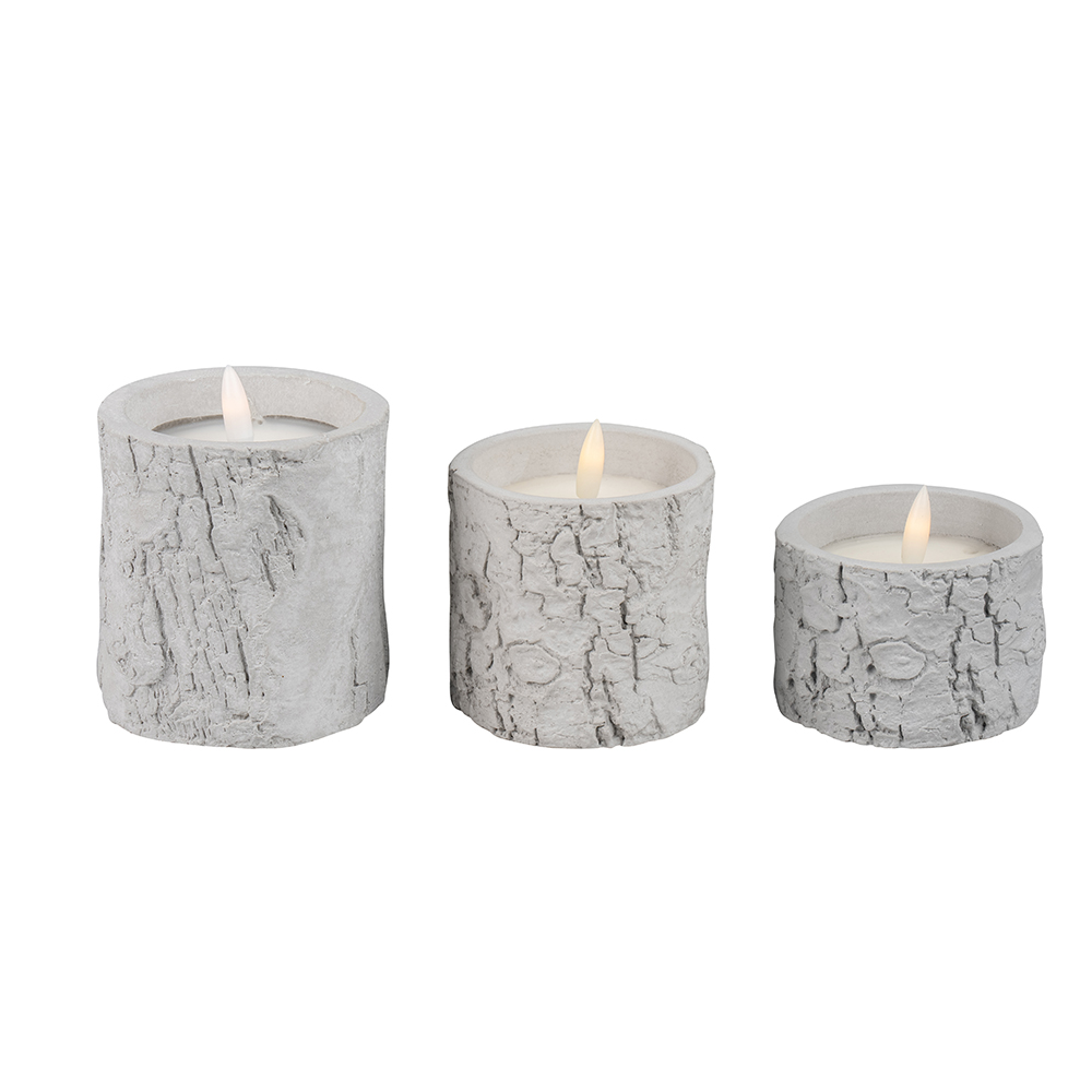 LED Flimeless 3D Cement Real Wax Akumentalna świeca
